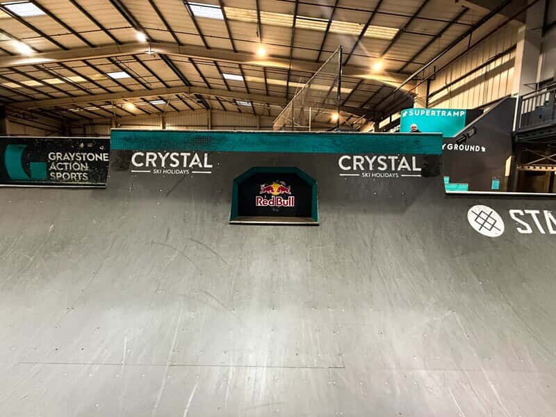 An image of the Red Bull indoor graphics.